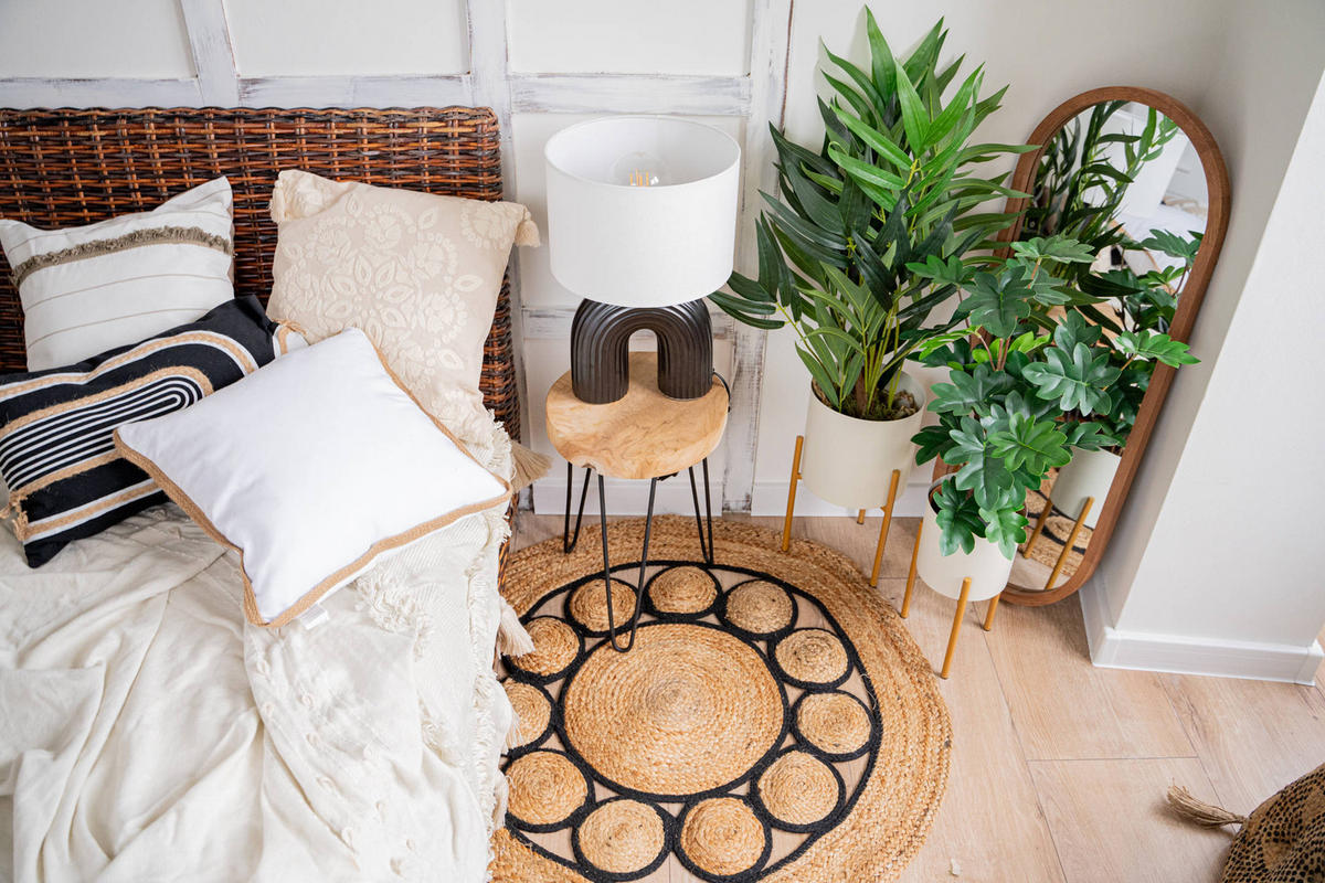 TAGESDECKE Boho Row 180/130 cm - Beige, Kunststoff (180/130cm) - Atmosphera Createur d´interieur