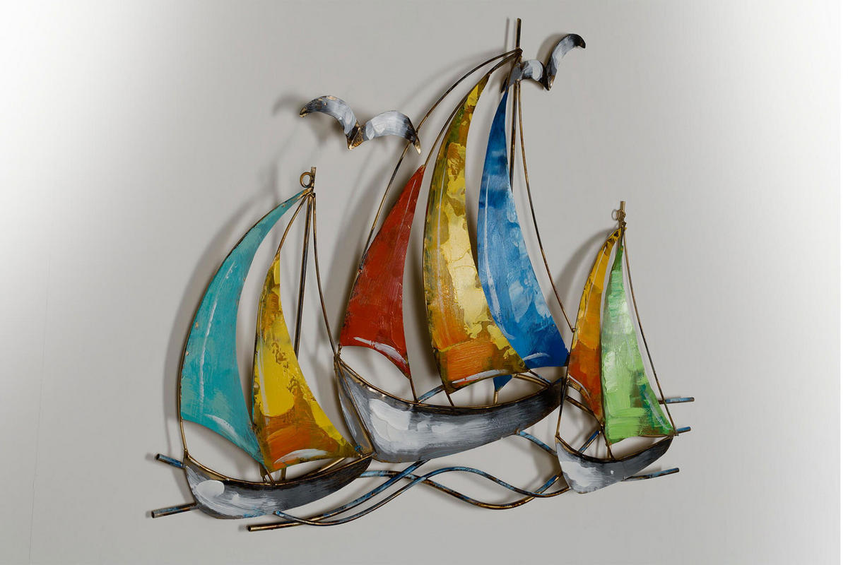 WANDDEKO Bunt 100/75 cm - Multicolor, Metall (2.6/75/3cm) - KUNSTLOFT
