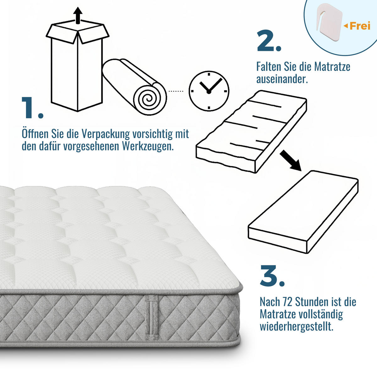 EINZELBETT 90/200 cm mit Kopfteil-Ablage, 2 Schubladen und offenen Fächern, mit Matratze, Weiß/Eiche - Weiß, Holzwerkstoff (90/200cm) - Redom