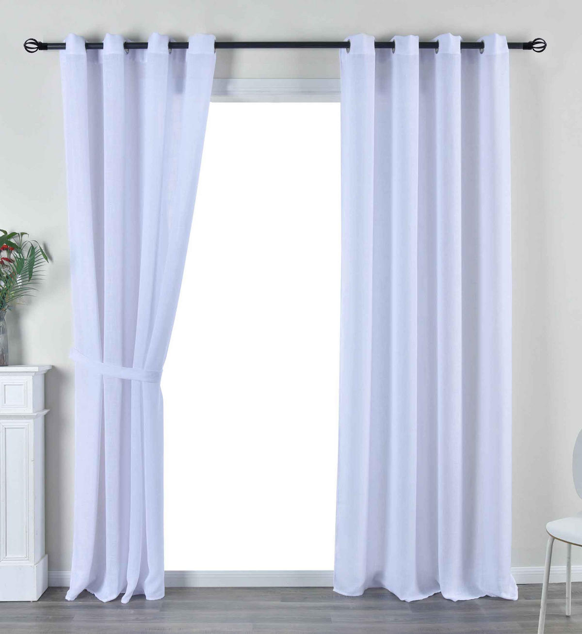 VORHANG 2ER SET »Essen« HxB 245x145 cm Weiß - Weiß, Textil (145/245cm) - Gardinenbox