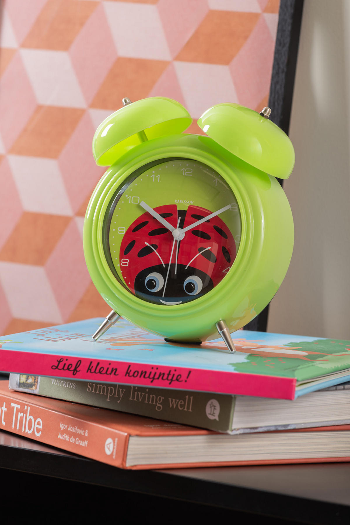 WECKER Peekaboo Ladybug 15.2/15.2/18.2 cm - Grün, Kunststoff (15.2/18.2/15.2cm) - Karlsson