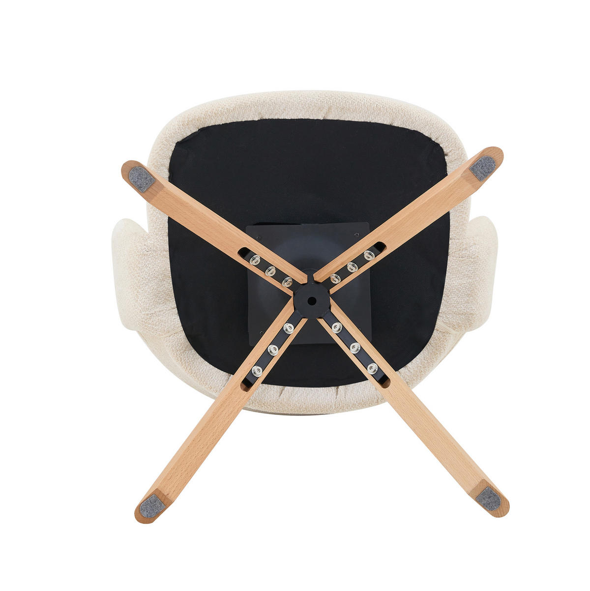 DREHSTUHL 2er-Set 81,5 cm Strukturstoff Weiß Massivholz - Weiß, Holz (47.5/81.5/47cm) - Meubliv