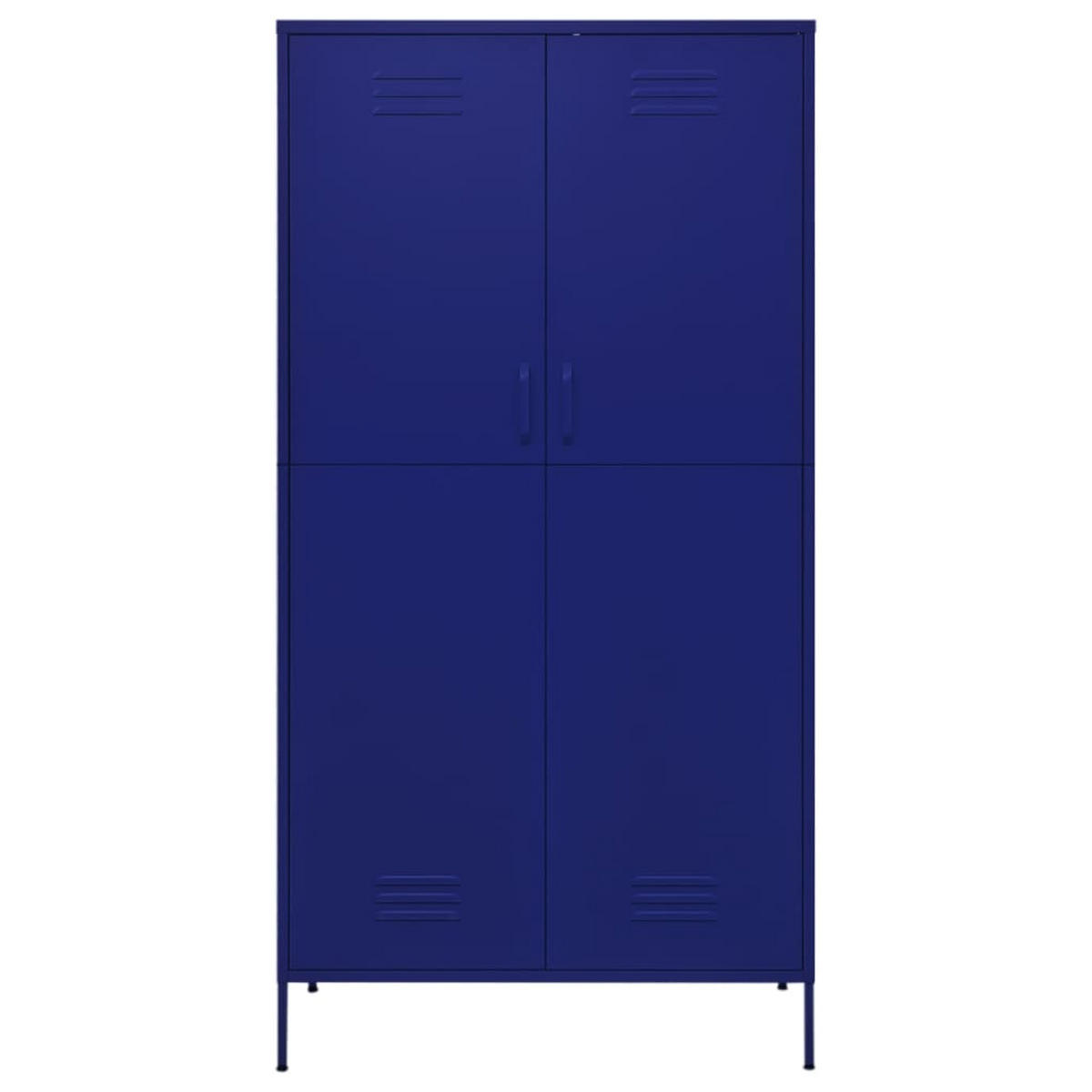 KLEIDERSCHRANK 2-Türig mit 4 verstellbaren Fächern 90/50/180 cm aus Stahl Marineblau - Blau, Metall (90/180/50cm) - vidaXL