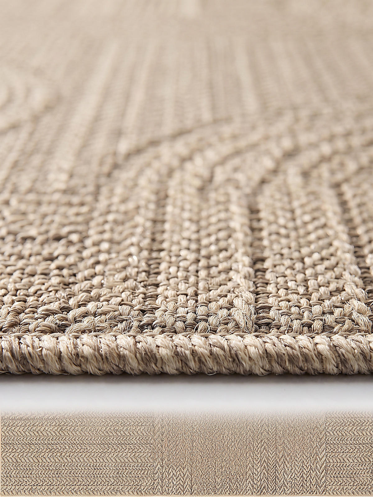 FLACHWEBTEPPICH Geometrisch CORDEV Polypropylen Natur 160 x 230 cm - Beige, Textil (160/230cm) - KADIMA DESIGN