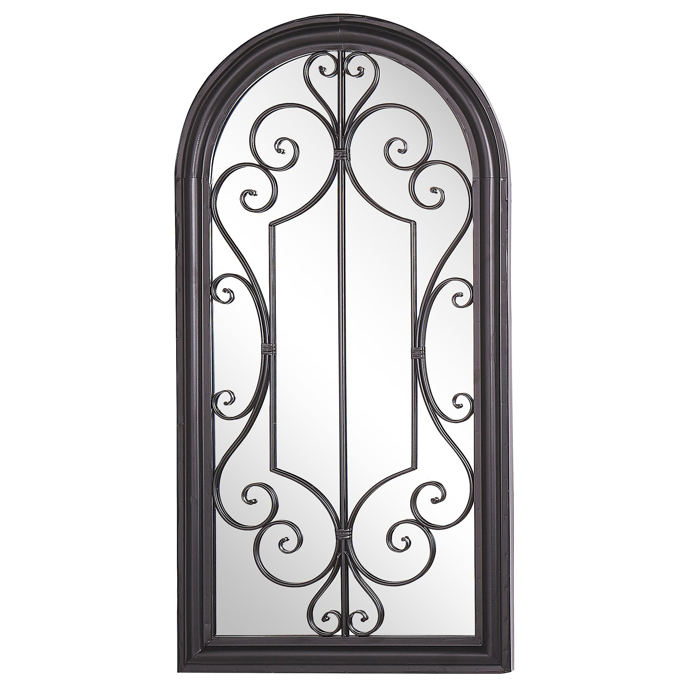 WANDSPIEGEL schwarz Fensteroptik 50/98 cm Campel - Schwarz, Metall (49/97/5cm) - Beliani