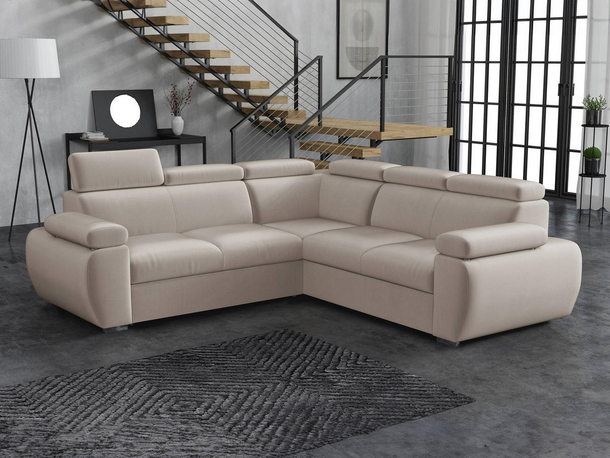ECKSOFA Boston Maxi - Chromfarben/Naturfarben, Holz/Textil (260/260cm) - MIRJAN24