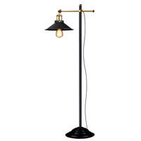 LED STEHLEUCHTE LENIUS Schwarz Altmessing - Schwarz, Metall (50/30/155cm)