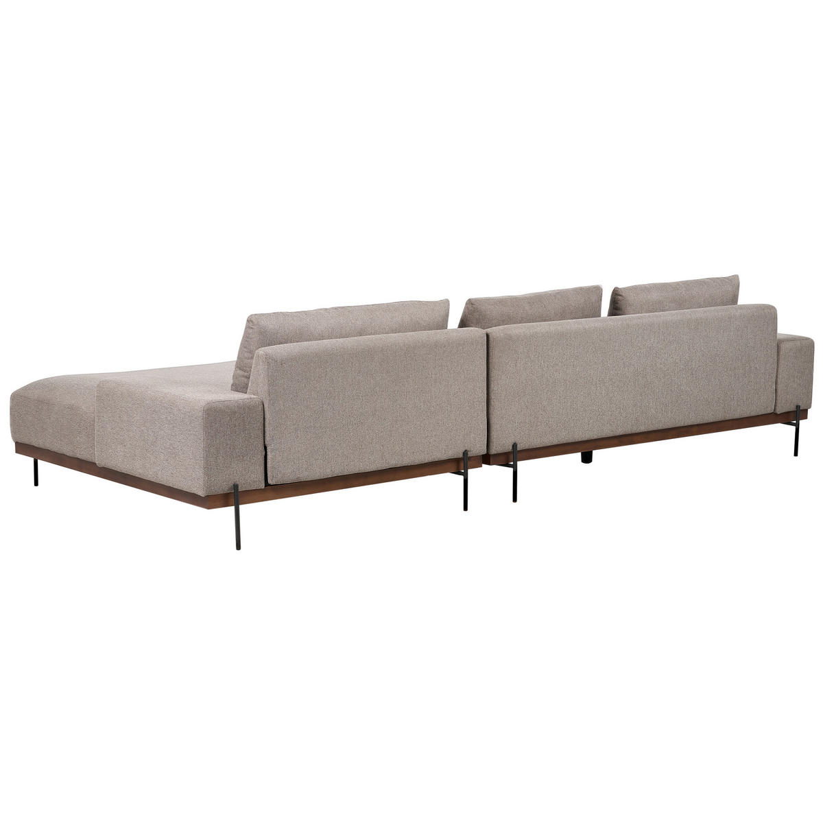 3-SITZER-ECKSOFA hellbraun rechtsseitig Mariferd - Hellbraun/Dunkelbraun, Textil (316/146cm) - Beliani