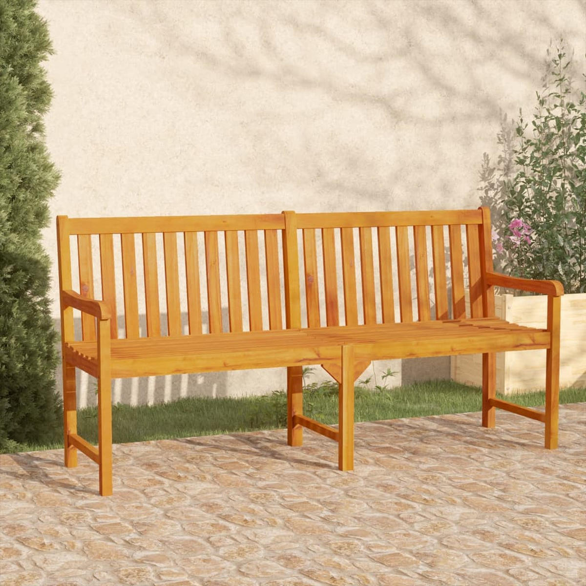 GARTENBANK 180 cm Massivholz Akazie - Braun, Holz (180/90/55.5cm) - furnicato
