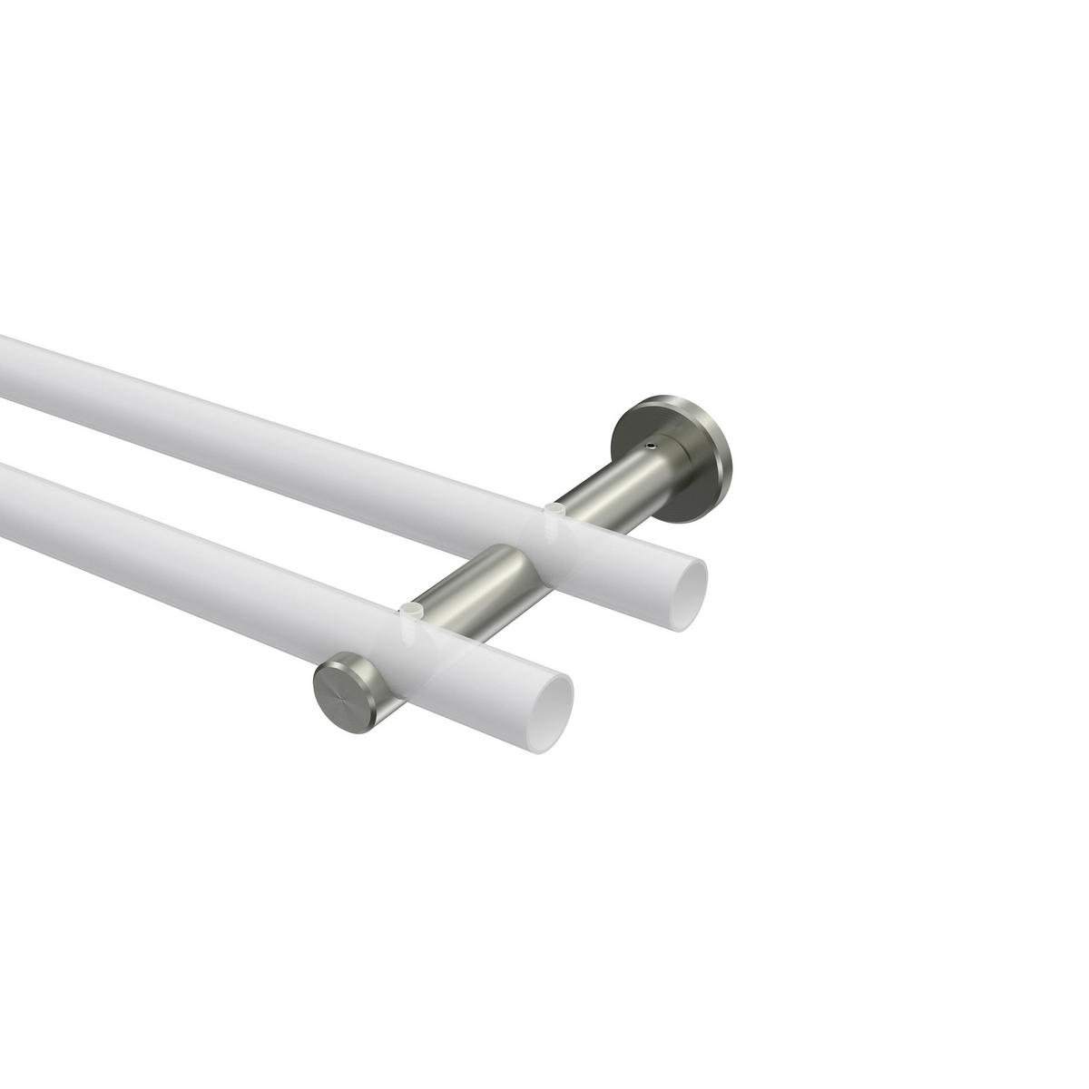 TRÄGER FÜR GARDINENSTANGEN 20 mm Ø, 2-läufig, Trend Edelstahl - Edelstahlfarben, Metall (16.6/4/4cm) - INTERDECO