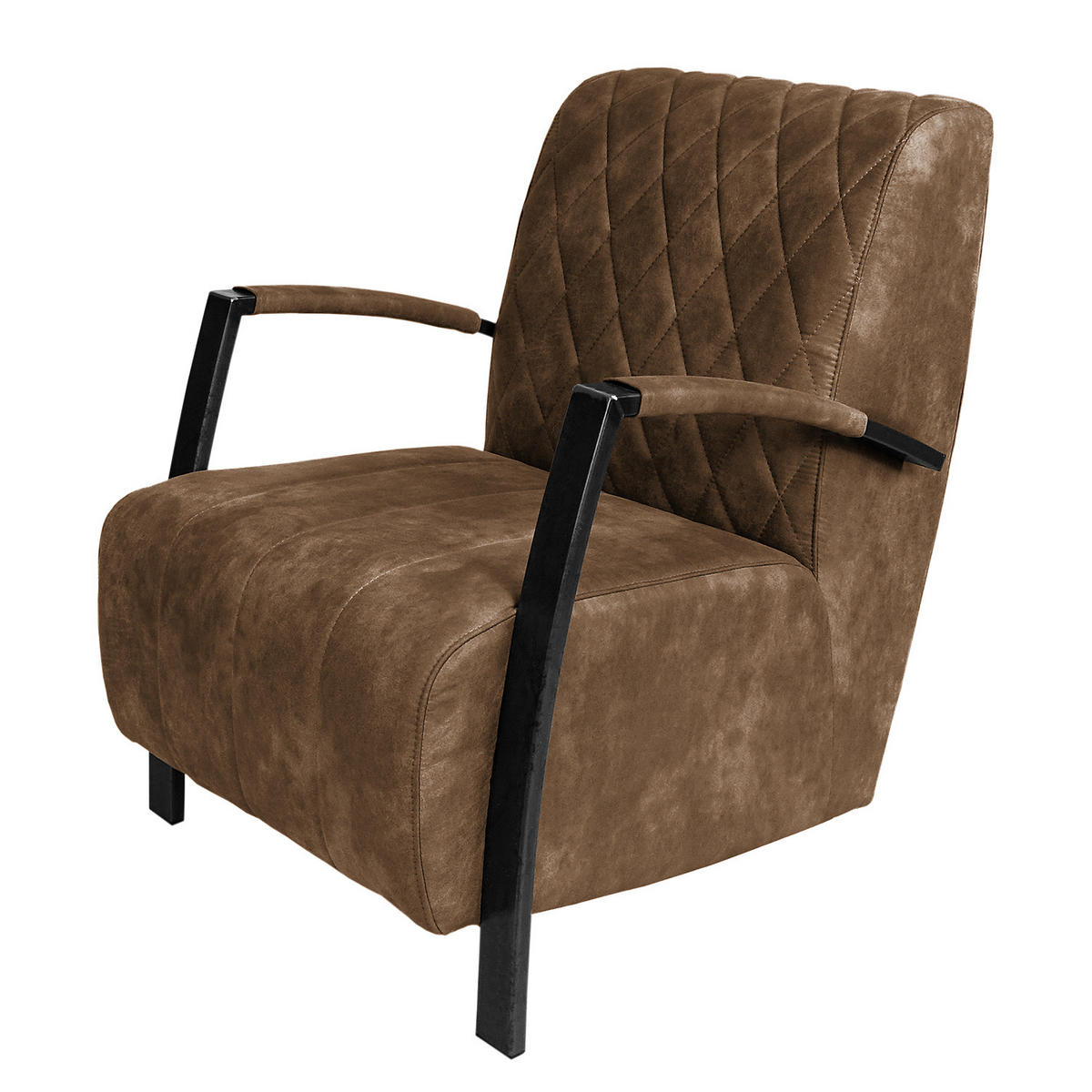 POLSTERGARNITUR (3-2-1) - Antiklederlook - Grau, Textil (1/1/1cm) - home24