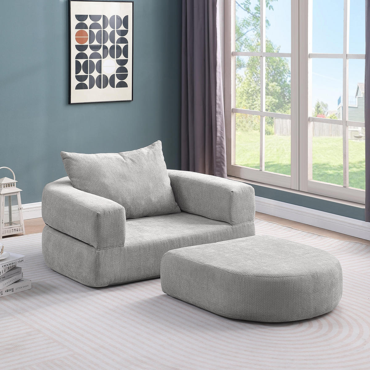 SOFA Chenille Hellgrau - Hellgrau, Textil (101/41/179cm) - WISHDOR