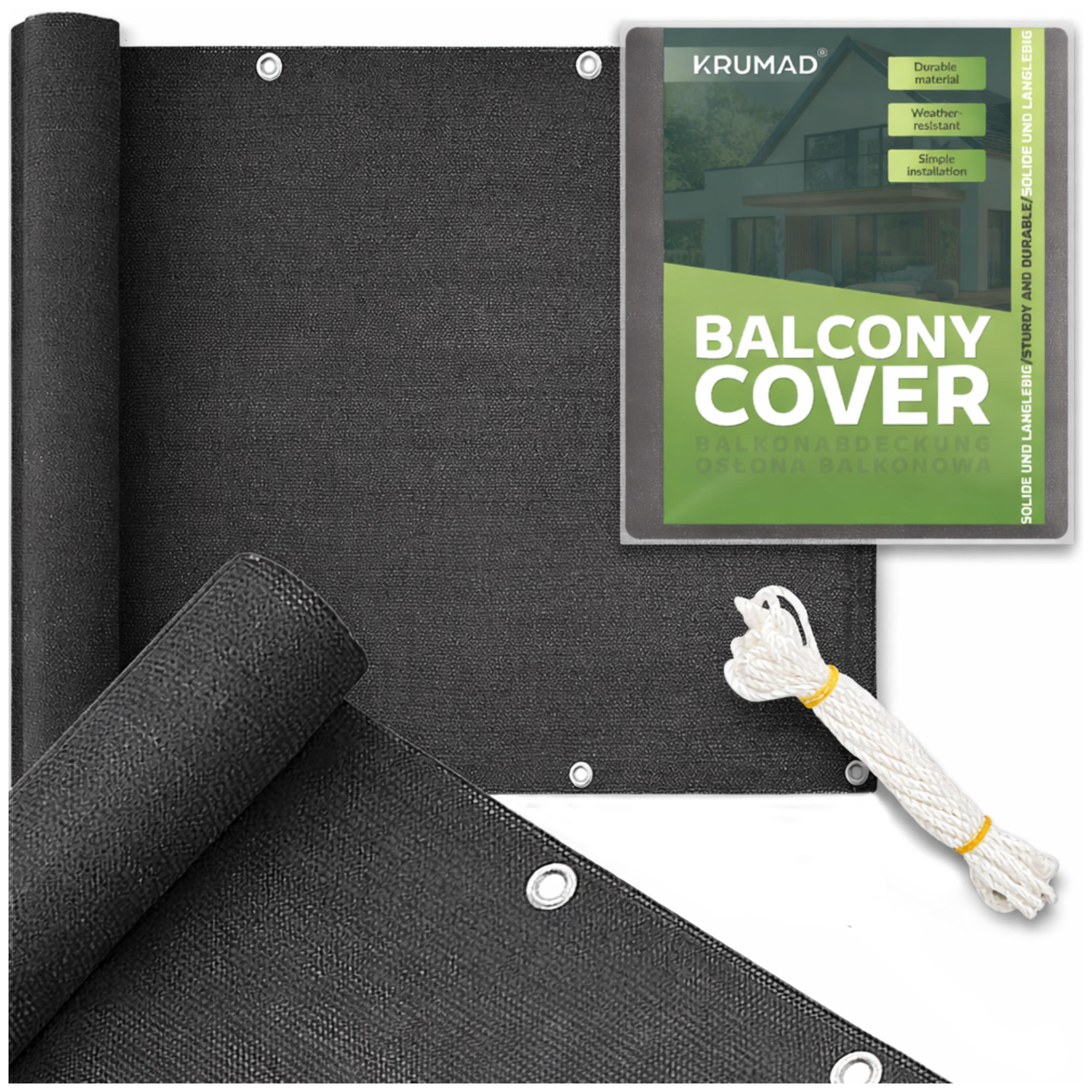 BALKON-SICHTSCHUTZ 1x7m - Anthrazit, Kunststoff (700/100cm) - KRUMAD