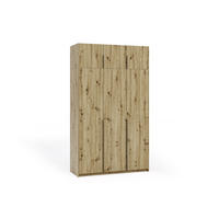 DREHTÜRENSCHRANK AMARA 148/250/58cm 3-türig Eiche Artisan - Eiche Artisan, Holzwerkstoff (148/250/58cm) - MASSENO