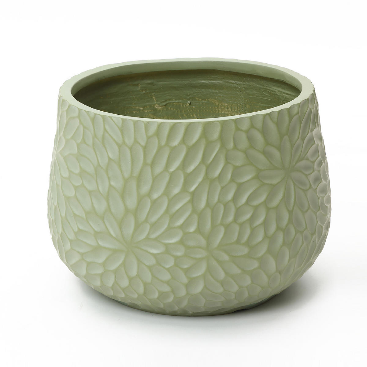 BLUMENKÜBEL,MGO,DURCHMESSER 36 cm, Höhe 30 cm - Grün, Naturmaterialien (30cm) - Hometopia