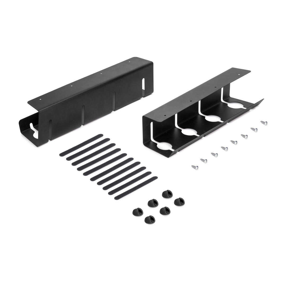 UNTERTISCH-KABELTRÄGER 2er Set Länge 430 mm, Stahl, Schwarz lackiert - Schwarz, Metall (45/13.5/14cm) - EMUCA