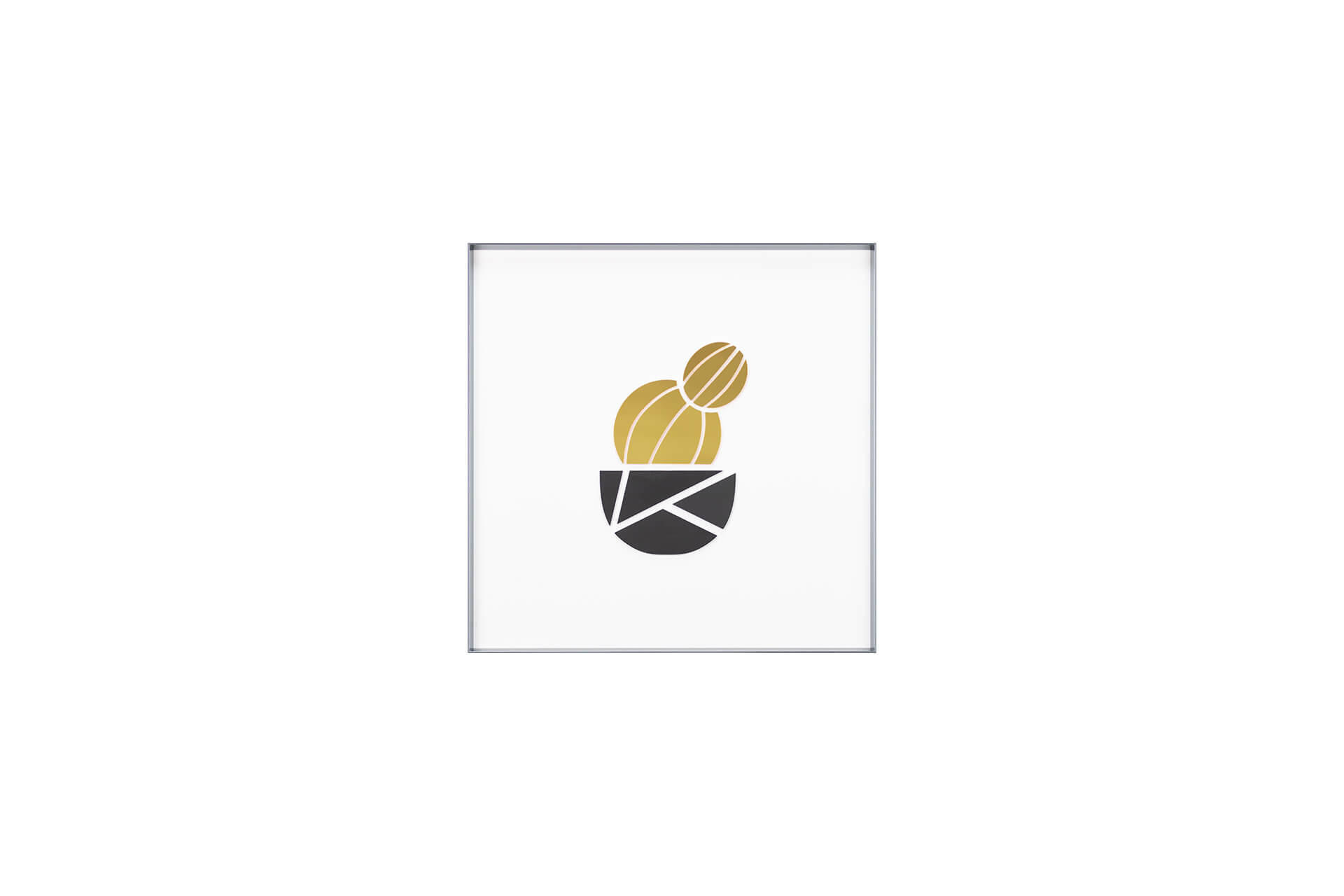 WANDBILD Gold 38/38 cm - Goldfarben/Schwarz, Glas (1.38/38cm) - KUNSTLOFT