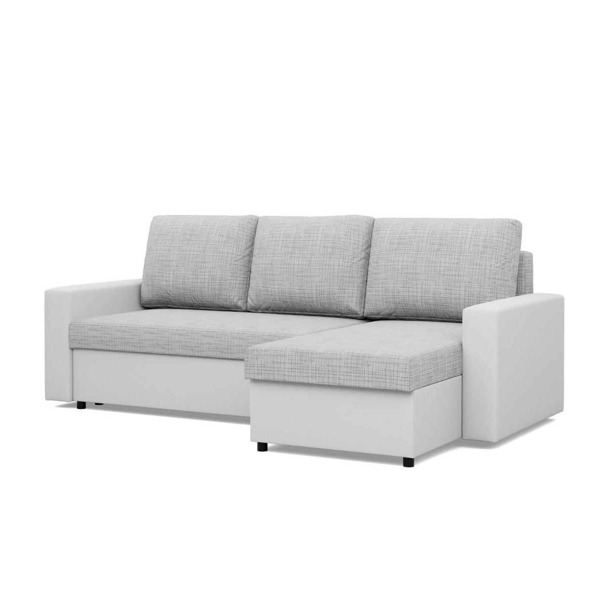 ECKSOFA MIT SCHLAFFUNKTION LUNA, Grau + Grau - Hellgrau/Grau, Textil (231/140cm)