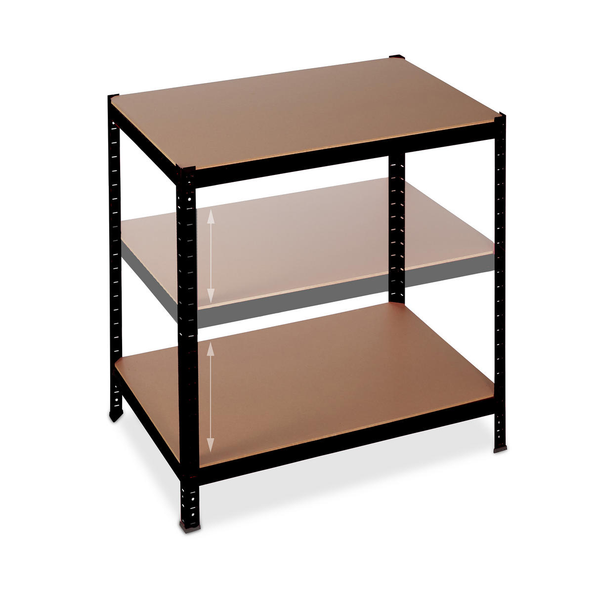 SCHWERLASTREGAL - Multicolor, Holzwerkstoff/Metall (90/180/60cm) - Relaxdays
