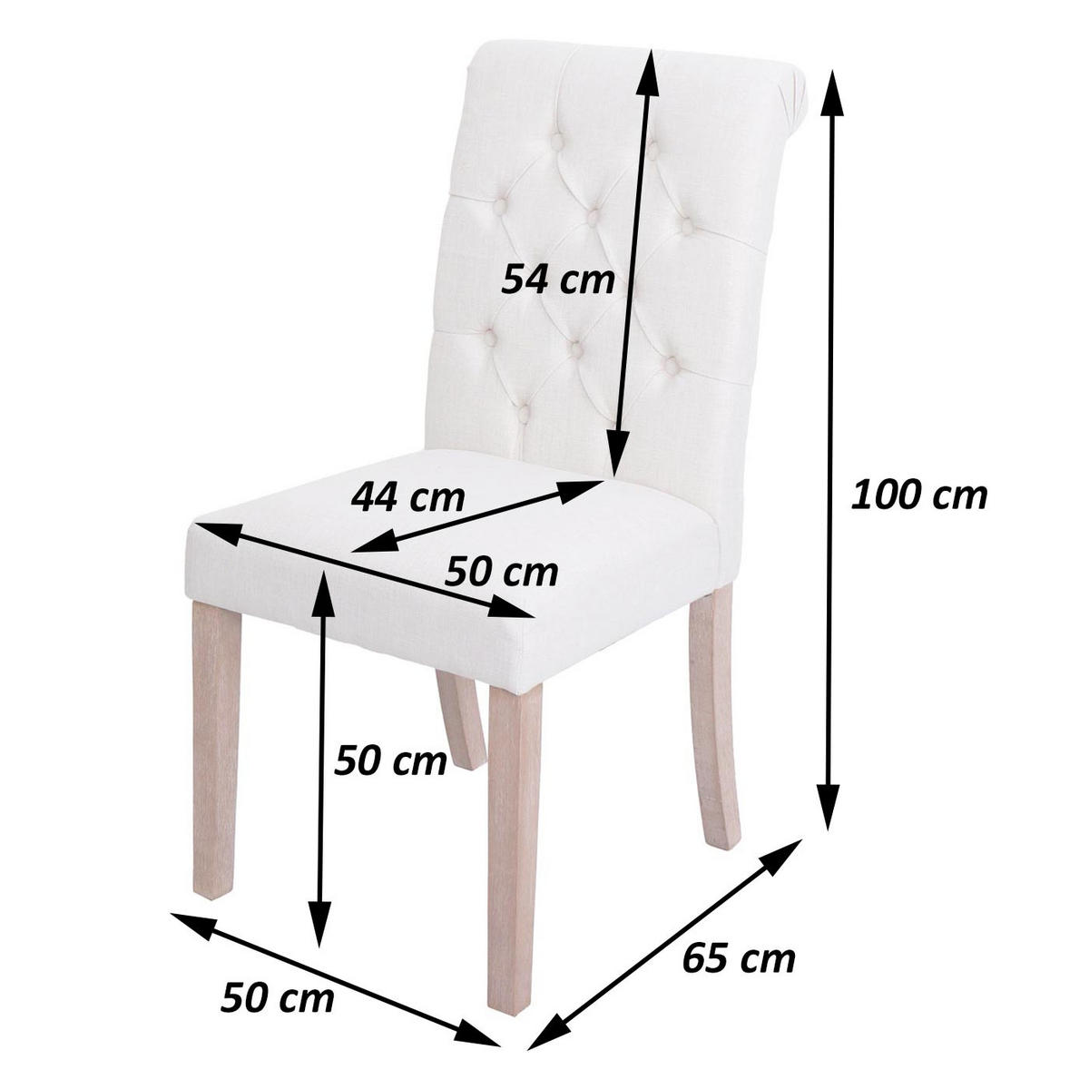ESSZIMMERSTUHL Weiß - Weiß, Textil (50/100/65cm) - MCW