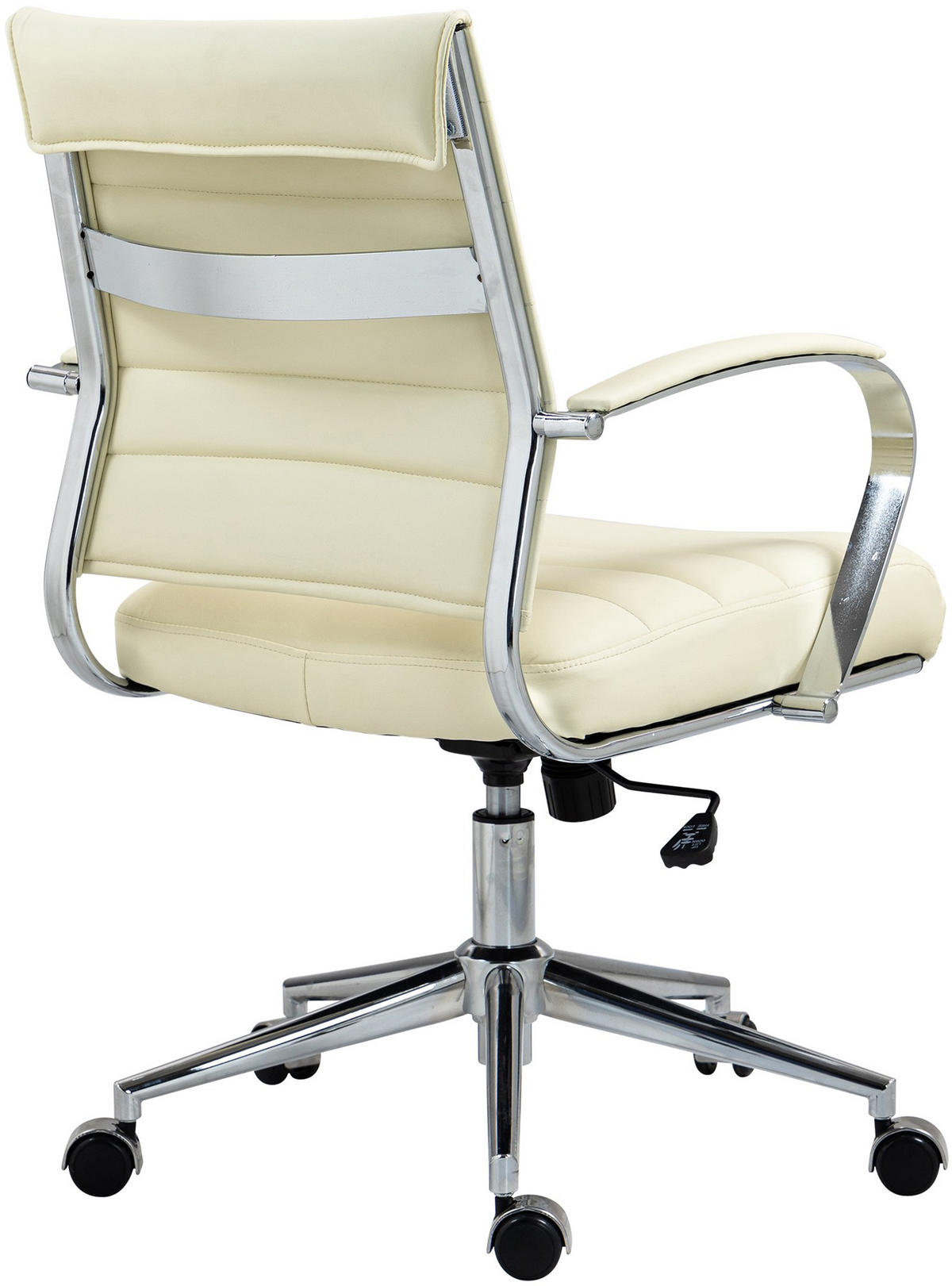BÜROSTUHL Rynex Kunstleder creme - Chromfarben/Creme, Metall (57/100/62cm) - TPFLiving