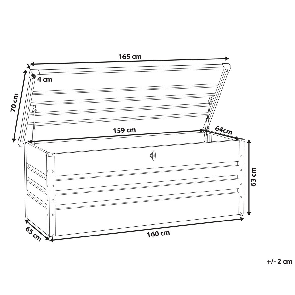 AUFLAGENBOX Stahl dunkelgrün 165/70 cm Cebrosa - Grün, Metall (165/67/70cm) - Beliani