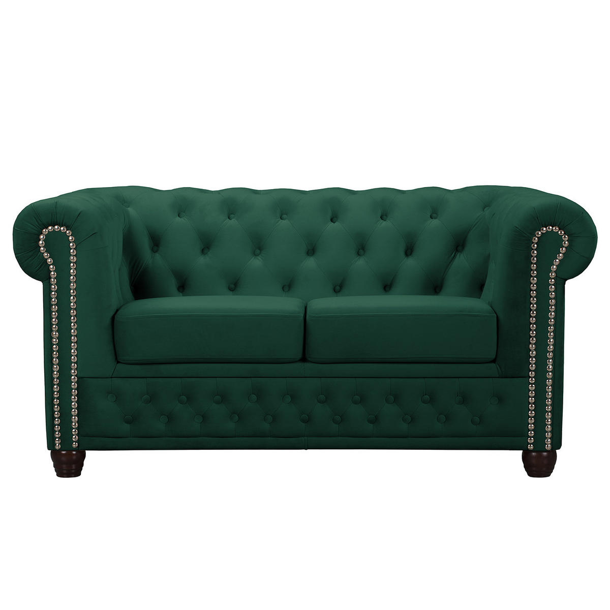 2-SITZER SOFA - Buchefarben/Grün, Buchenholz/Textil (148/72/86cm) - home24