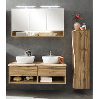 BADMÖBEL-SET 3-TLG. Kahla-03 - Braun, Holzwerkstoff (179/200/52cm) - Lomado