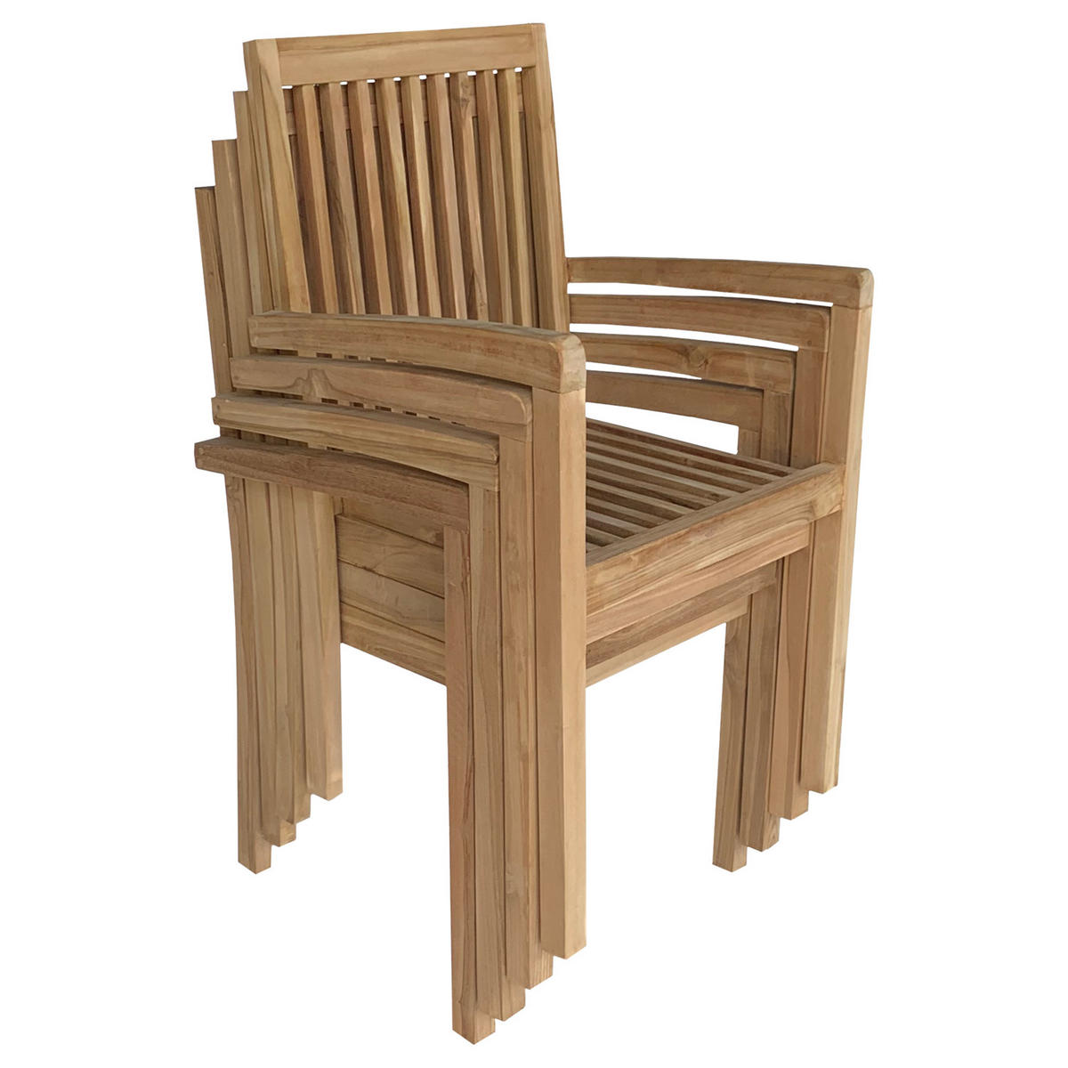 GARTENSTÜHLE Java 4er-Set - Braun, Holz (54/88.5/47cm) - Happy Garden