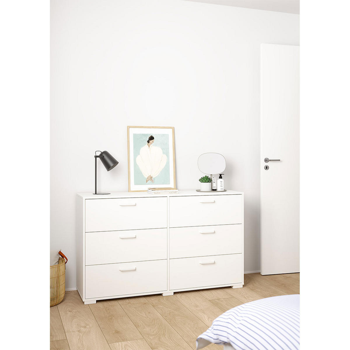 KOMMODE, Sofia, Weiß, Holzwerkstoff, 139 x 40 x 83 cm - Weiß, Holzwerkstoff (139/83/40cm) - ebuy24