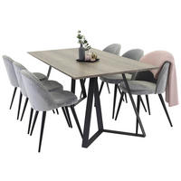 TISCHGRUPPE Hellgrau - Hellgrau, Holzwerkstoff (90/75/180cm) - ebuy24