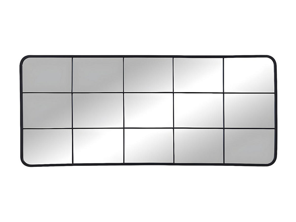 SPIEGEL Fenster-Optik - 60 x 140 cm - Industrial-Stil - Metall - Schwarz - SCIARA - Schwarz, Metall (60/140/3cm) - Vente-Unique