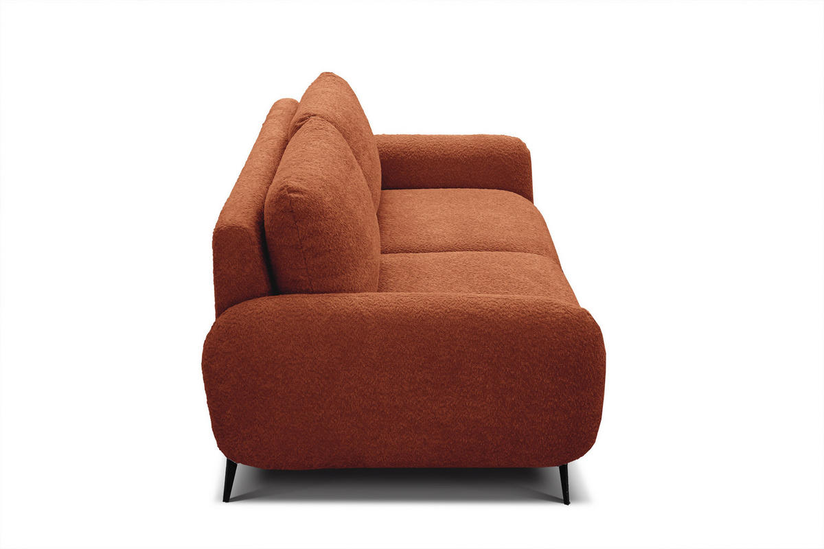 SOFA FEBE 2-Sitzer, dunkelorange - Dunkelorange/Schwarz, Holz/Textil (160/82/96cm) - Courtois Laville