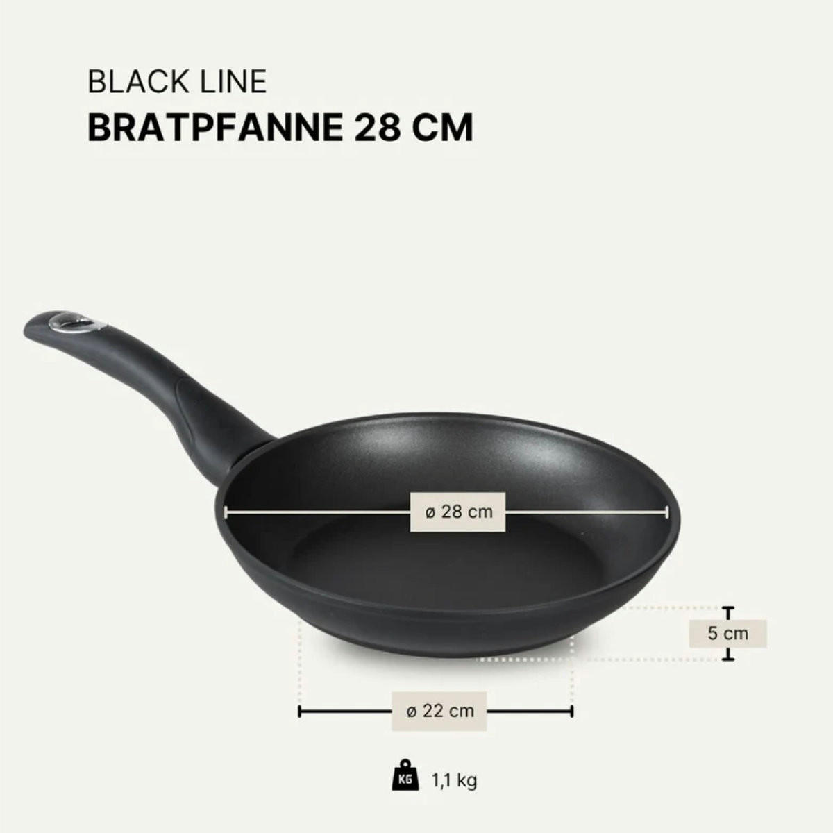 BRATPFANNE 28 cm BAF BLACKline für alle Herdarten - Multicolor, Metall (28cm) - BAF