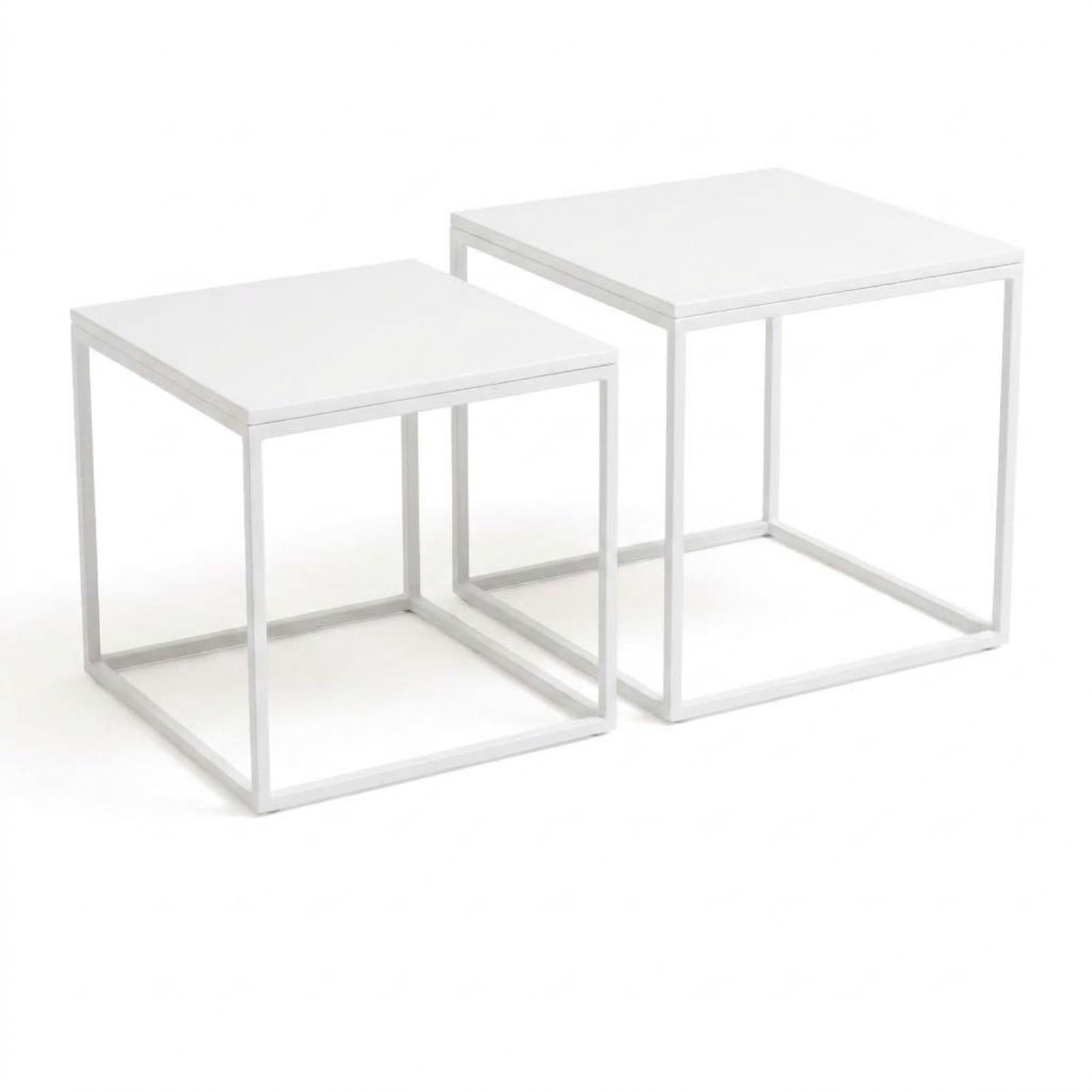 COUCHTISCH 2er-Set quadratisch Weiß - Weiß, Metall (50/50/50.5cm) - SCENA LIVING
