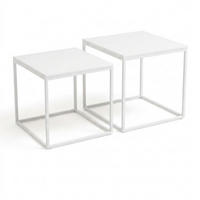 COUCHTISCH 2er-Set quadratisch Weiß - Weiß, Metall (50/50/50.5cm) - SCENA LIVING