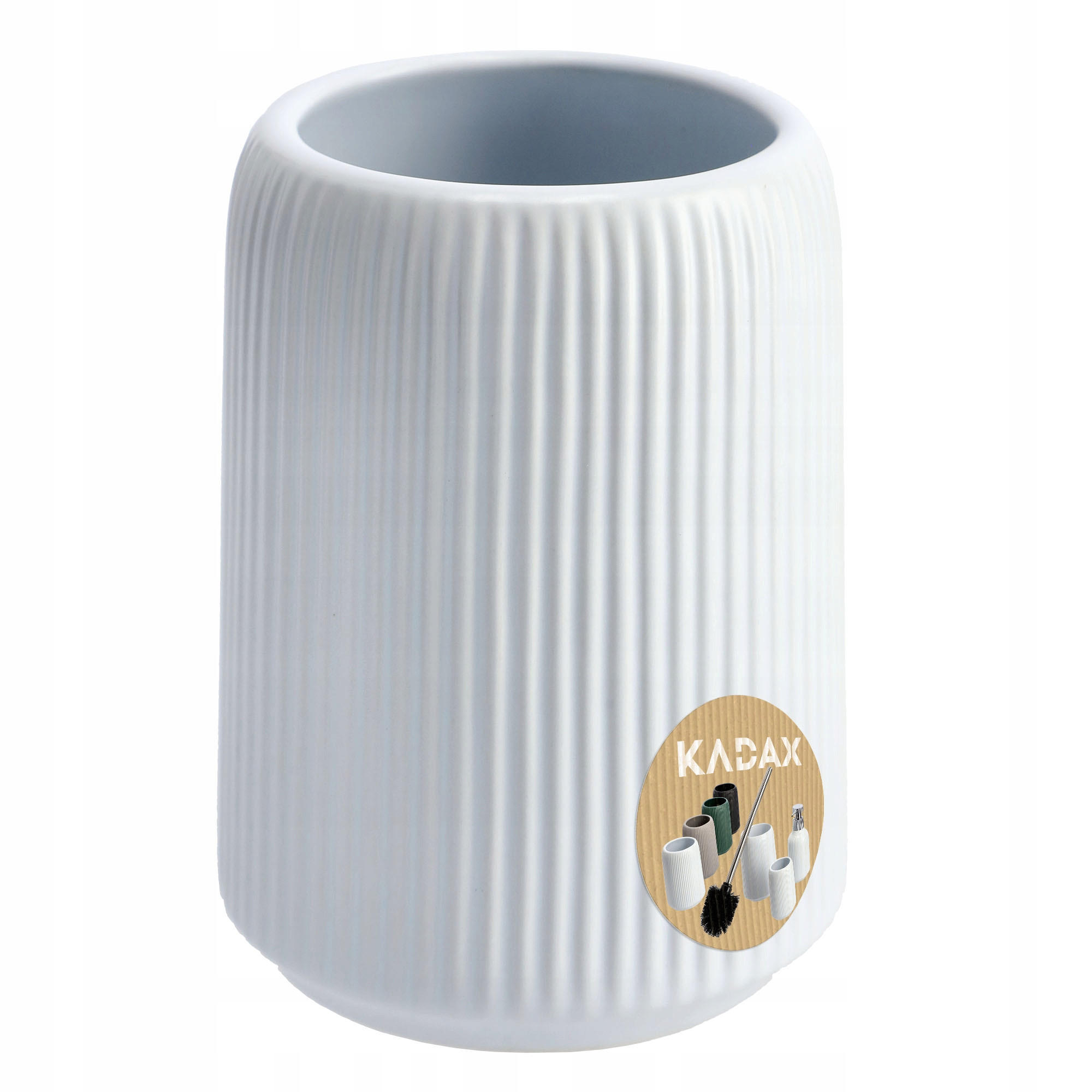 BADEZIMMERBECHER - Weiß, Keramik (8/11cm) - KADAX