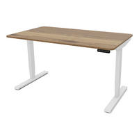 SCHREIBTISCH Elektrisch höhenverstellbarer Schreibtisch Y-Line Curved Eiche Tabak Signalweiß 120/70/62-127cm - Eiche Wotan/Weiß, Holzwerkstoff/Metall (70/120/127cm) - ASSMANN