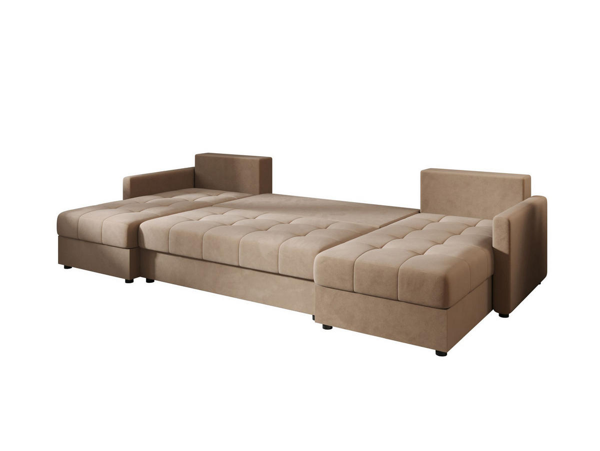 ECKSOFA MOS U BIS Itaka 48 mit Schlaffunktion - Braun, Textil (285/85/140cm) - Bedante
