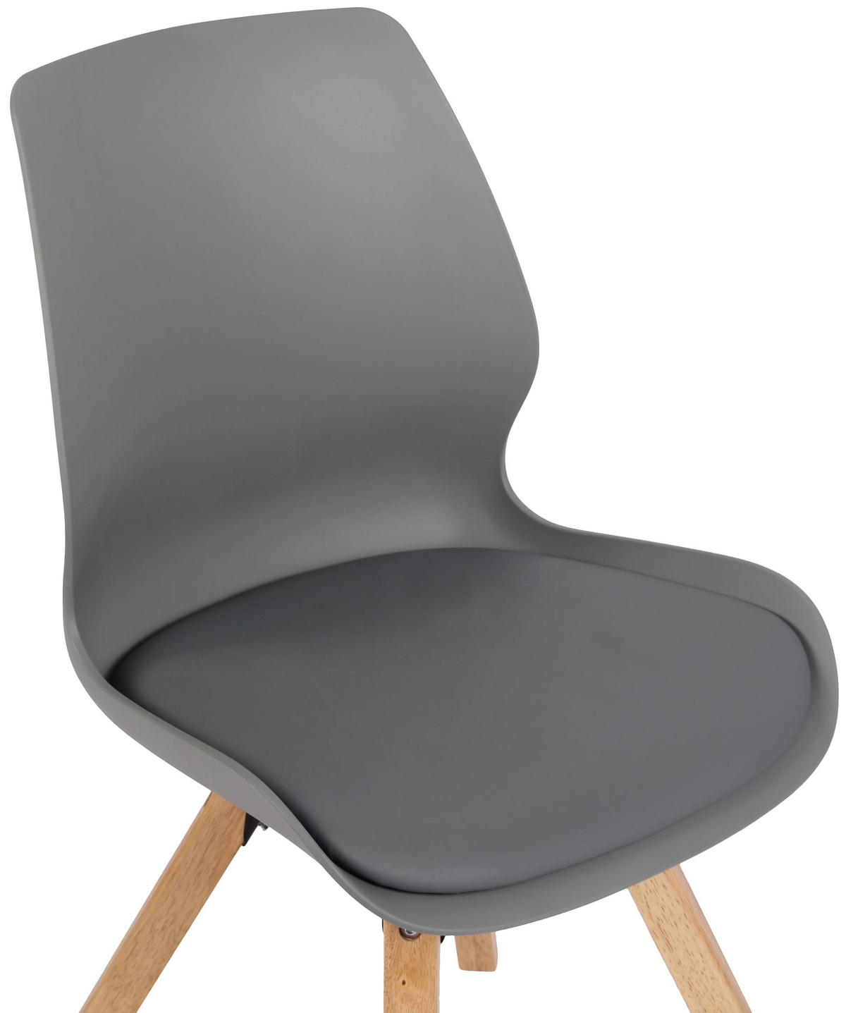 STUHL Kunststoff grau - Eukalyptusholzfarben/Grau, Holz/Kunststoff (49/87.5/58cm) - CLP