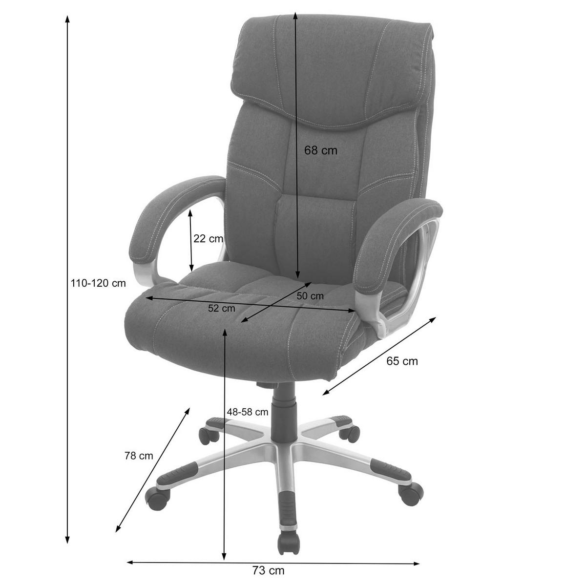 BÜROSTUHL Schwarz - Schwarz, Textil (73/120/78cm) - MCW