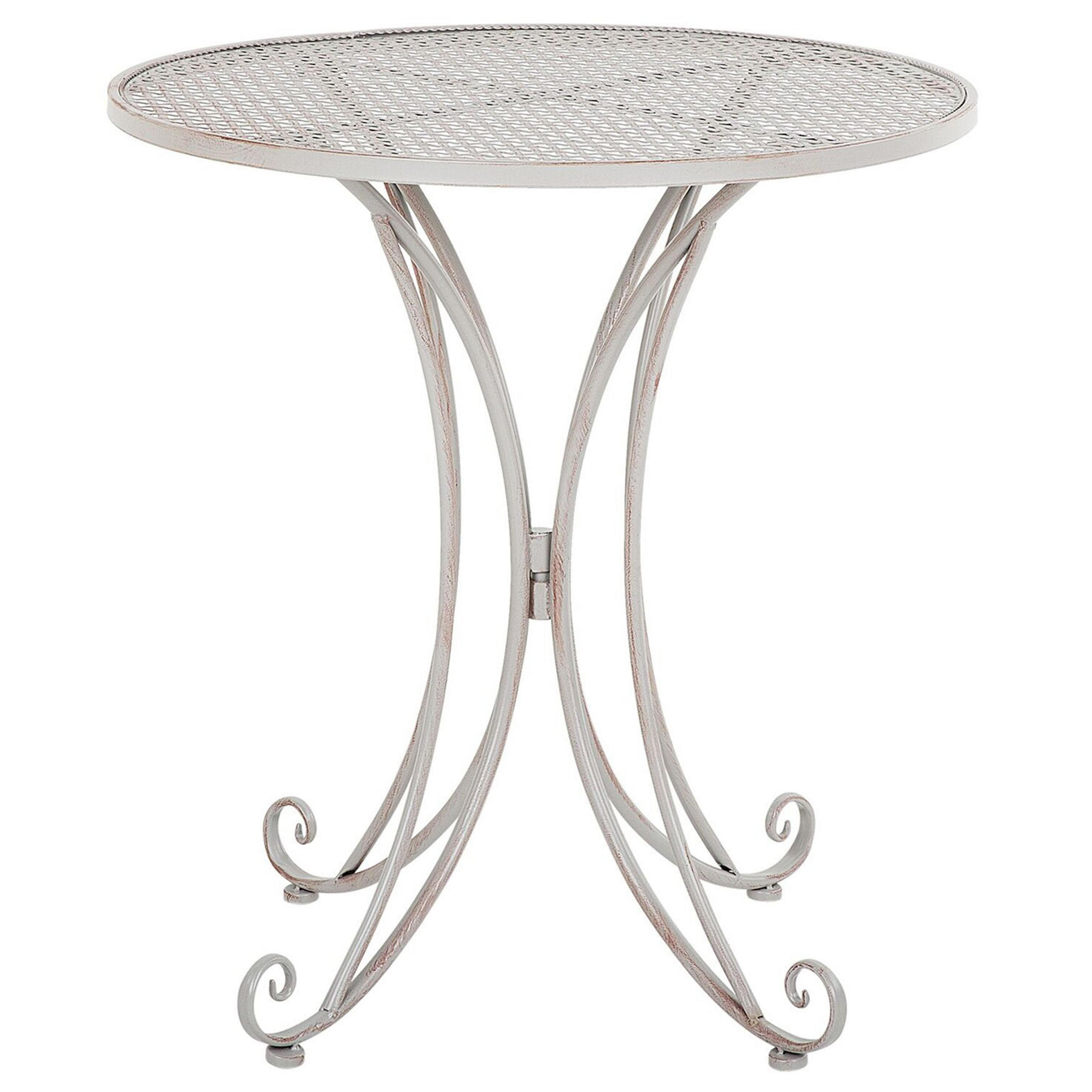 GARTENTISCH Metall Grau Cilento - Grau, Metall (71/71/75cm) - Beliani