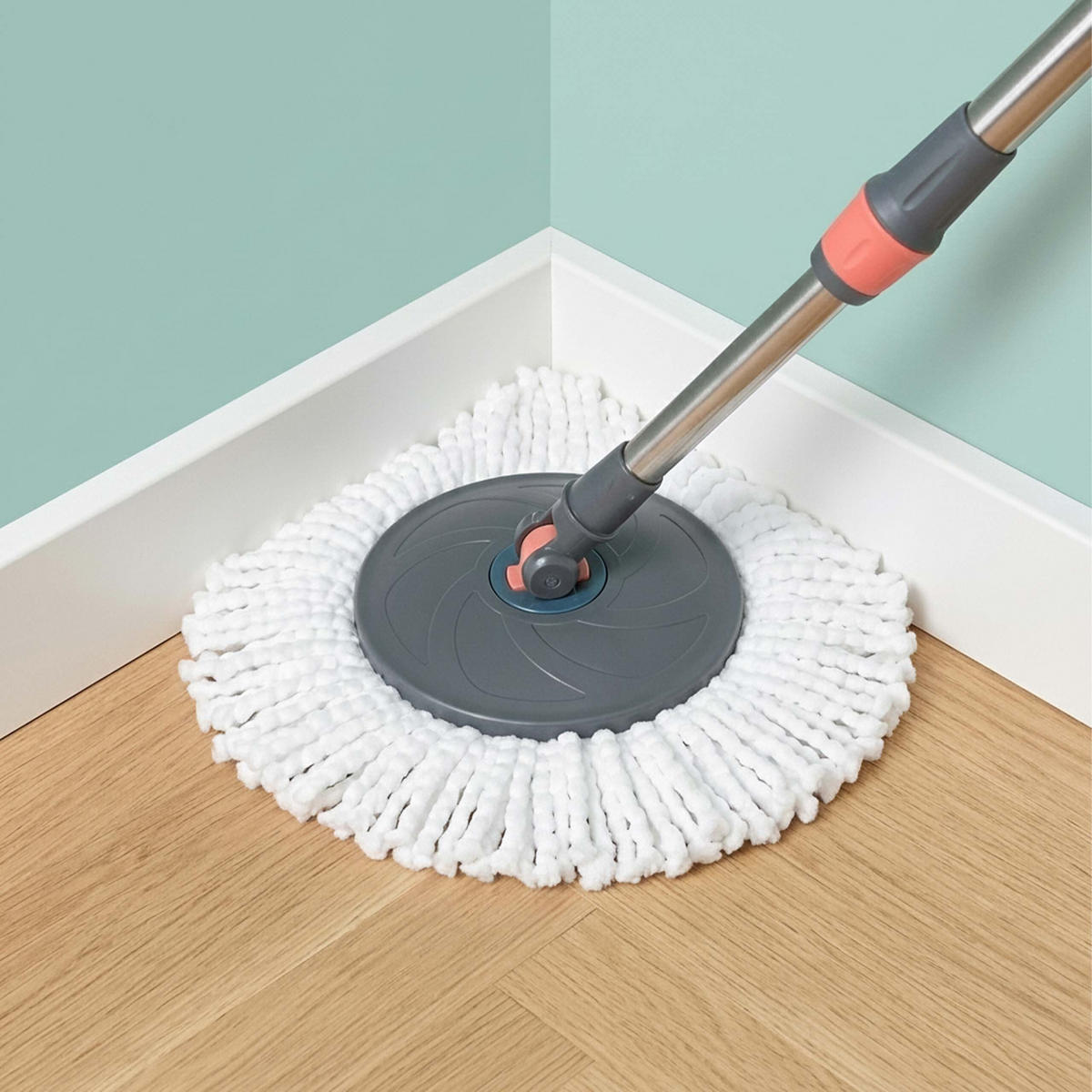 SOUPRAVA Antracitová Šedá Korálová s kbelíkem ždímačkou 14 L 2 náhradní hlavice - různobarevná, kov/textil (48.5/26/25.5cm) - Relaxdays