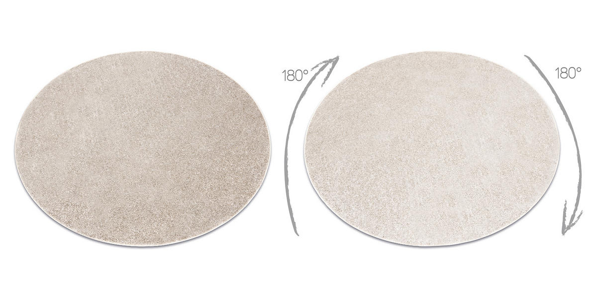 TEPPICH rund SANTA 133 cm - Beige, Textil (133/133cm) - rugsX