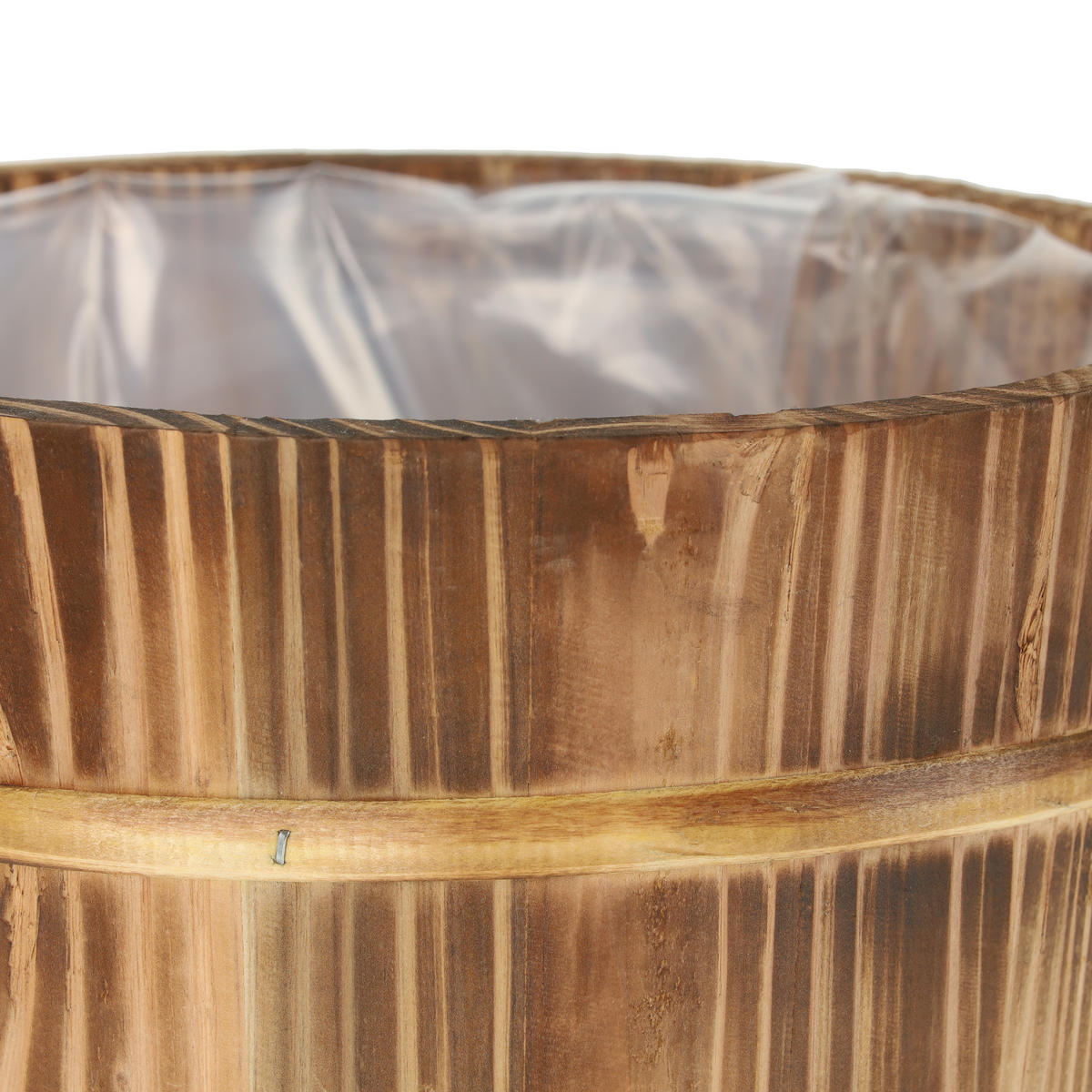 2XBLUMENTOPF - Hellbraun, Holz/Kunststoff (24/21/24cm) - Relaxdays