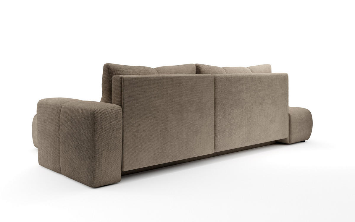 ECKSOFA DUCA R-S Grau Chenille mit Schlaffunktion - Grau, Holz (266.5/266.5cm) - MASSENO