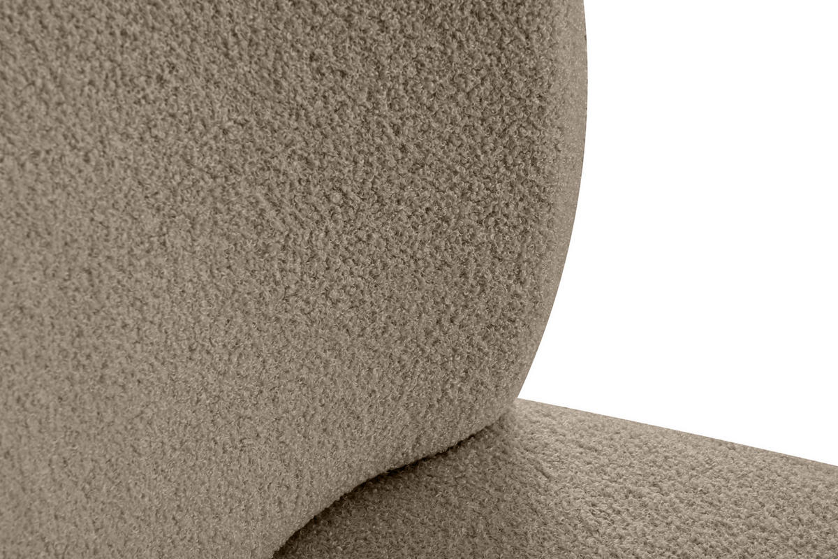 COCKTAILSESSEL APPA uf hohen schwarz lackierten Beinen aus Buchenholz, aus recyceltem Boucle-Stoff, Hellbraun/Schwarz - Hellbraun/Schwarz, Holz/Textil (63/89/65cm) - KONSIMO®