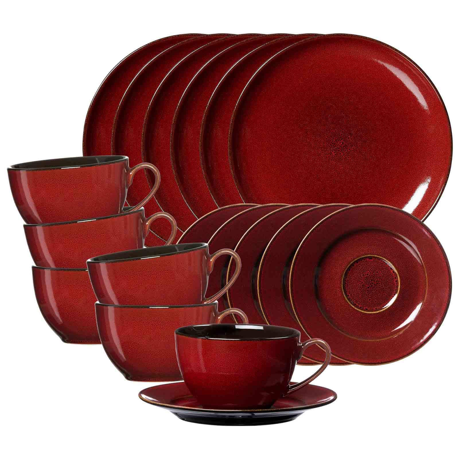 KAFFEESERVICE Gambia rot 18er Set - Rot, Keramik (1/1/1cm) - Ritzenhoff Breker