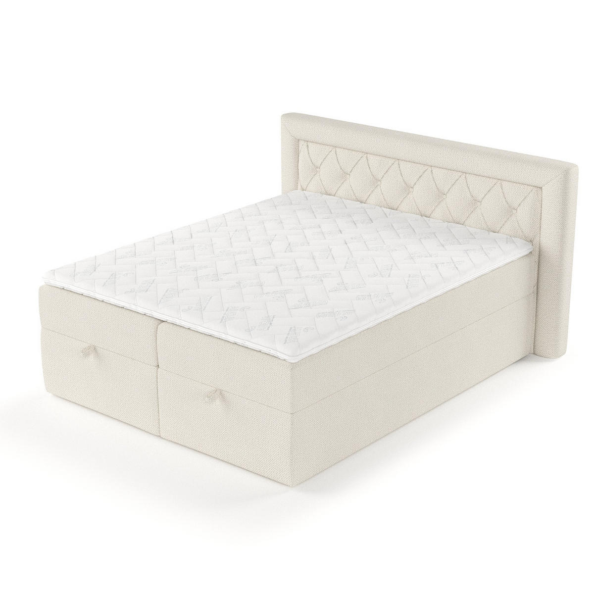 BOXBETT Jayleen Beige 180/200 cm - Beige/Schwarz, Holz/Holzwerkstoff (180/200cm) - Maison de Reve