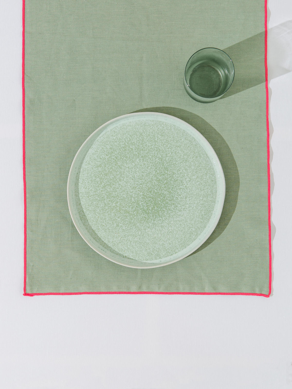 TISCHET 8-teilig, 100% Leinen, türkis und lila SET CONTRAST EDGE - Türkis, Textil (40/130cm) - RNT By Really Nice Things